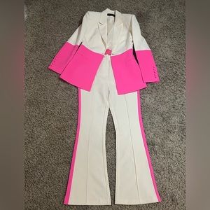Pink women’s power suit
